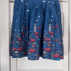 Blue London City Print Skirt, size L-XL